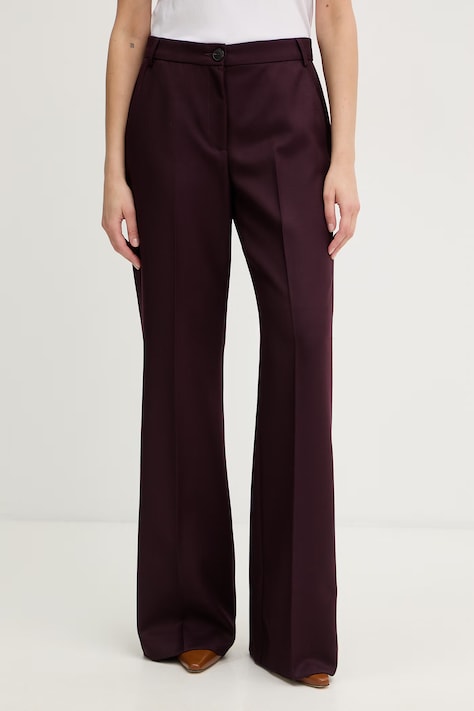 Max&Co. spodnie damskie z dodatkiem wełny MCOESTROSO fioletowe regular waist 2616131032200