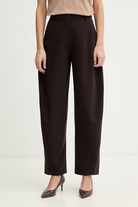 MAX&Co. spodnie MCOGITA damskie kolor brązowy proste high waist 2616131081200