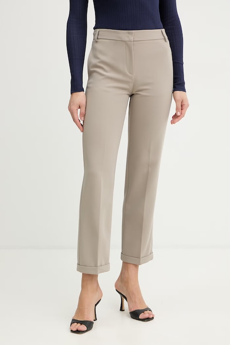 MAX&Co. spodnie MCOORATA damskie kolor beżowy szerokie high waist 2616131091200