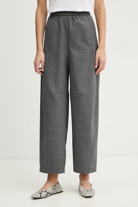 Брюки с добавлением шерсти MAX&Co. MCONOME цвет серый chinos высокая посадка 2616131101200