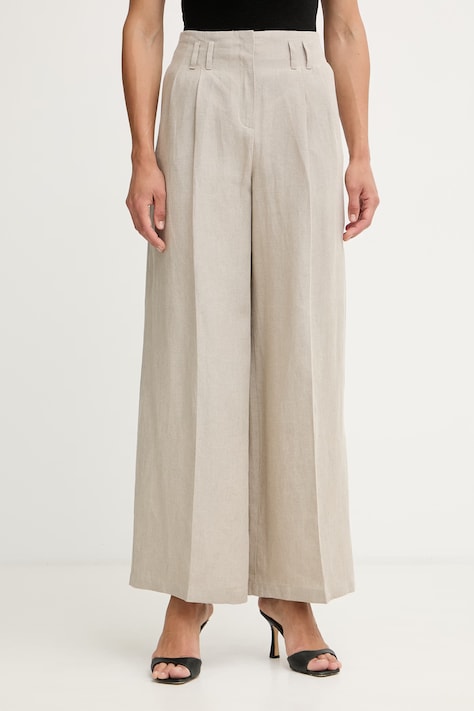 Max&Co. брюки женские льняные MCOAMACA бежевые high waist 2616131015200