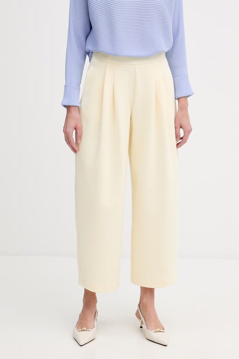 Max&Co. spodnie straight damskie MCOACANTO żółte high waist 2616781023200