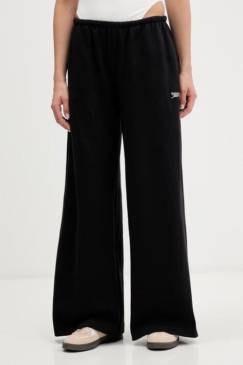 Tommy Jeans spodnie dresowe damskie bawełniane czarne regular waist DW0DW22735