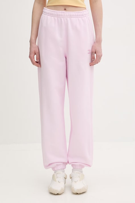 Tommy Jeans Teplákové nohavice dámske bavlnené ružové high waist DW0DW22780