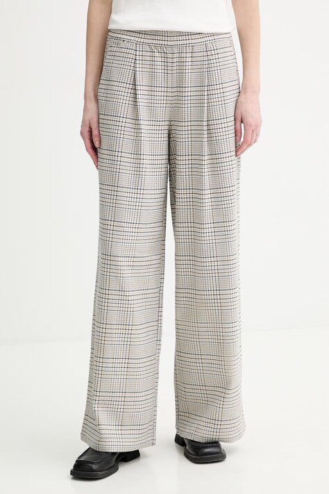 Marc O'Polo spodnie damskie kolor beżowy szerokie high waist 5000007917