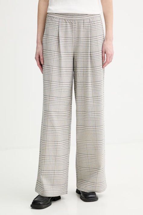 Marc O'Polo spodnie damskie kolor beżowy szerokie high waist 5000007917