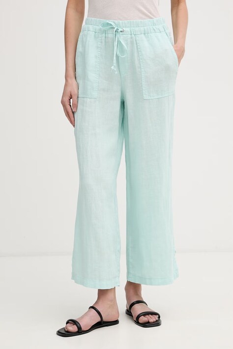 Marc Aurel spodnie damskie lniane turkusowe high waist 1334A10564