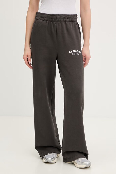 P.E Nation spodnie dresowe bawełniane Adventure damskie kolor szary gładkie 261P121