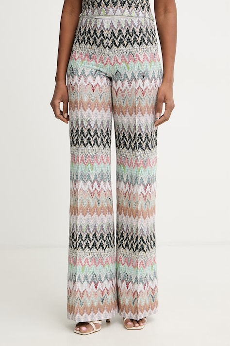 Missoni spodnie palazzo damskie beżowe high waist
