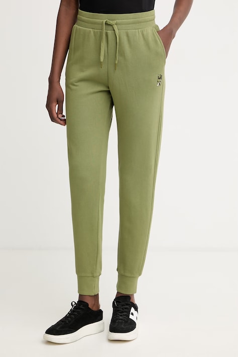 Armani Exchange teplákové nohavice dámske bavlnené zelené high waist XW001733 AF18990