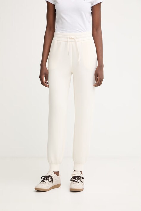 Armani Exchange spodnie dresowe damskie beżowe high waist XW002043 AF21290