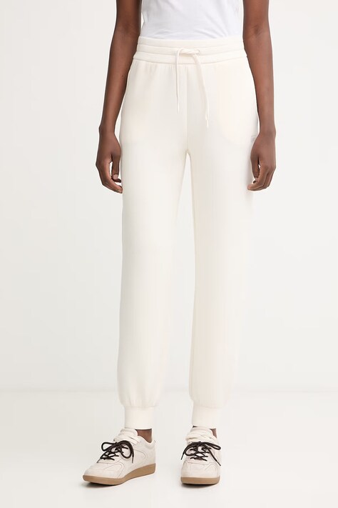 Armani Exchange pantaloni de trening pentru femei bej talie înaltă XW002043 AF21290