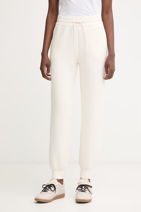 Armani Exchange spodnie dresowe damskie beżowe high waist XW002043 AF21290