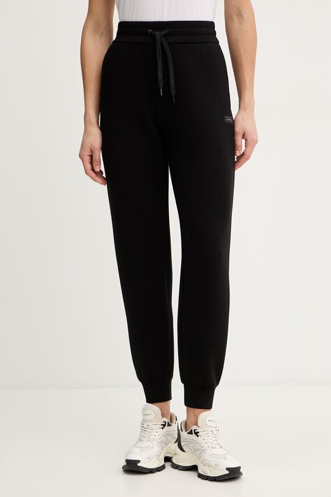 Armani Exchange Teplákové nohavice dámske čierne high waist XW002043 AF21290