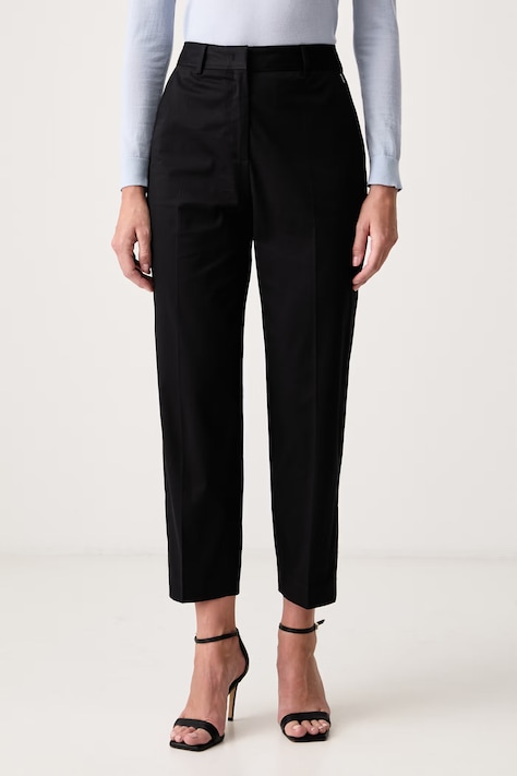 BOSS Брюки для женщин с хлопком Tecarino2 чёрные high waist 50555621