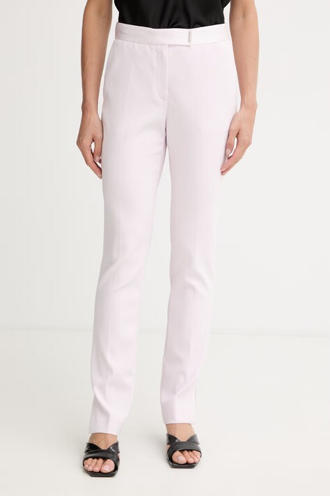 BOSS παντελόνι slim fit γυναικείο με βισκόζη Tapria2 ροζ ψηλή 50558303