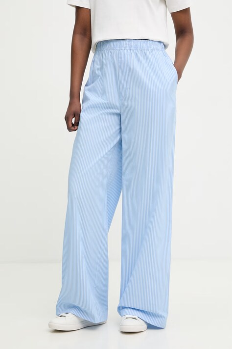 HUGO Blue spodnie damskie bawełniane niebieskie regular waist 50561006