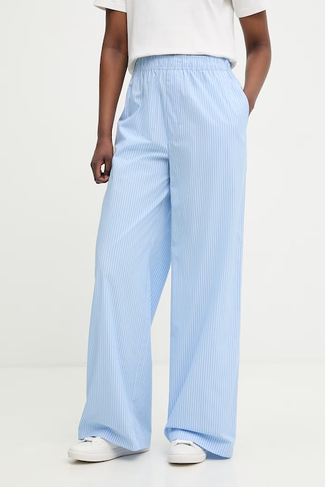 HUGO Blue nohavice dámske bavlnené modré regular waist 50561006