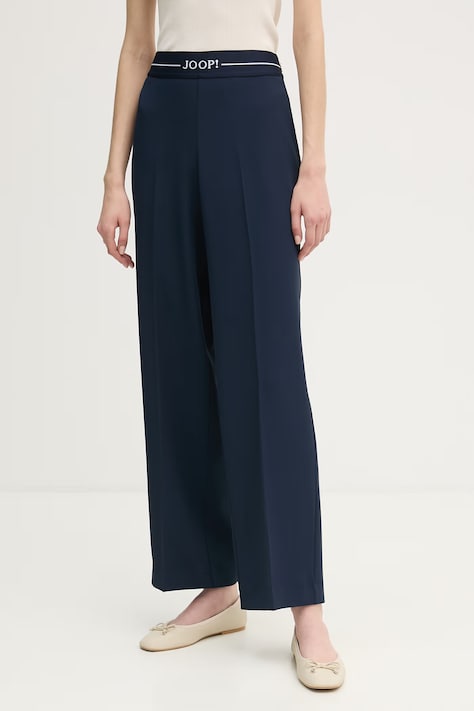 Joop! spodnie damskie kolor granatowy proste high waist 30101724