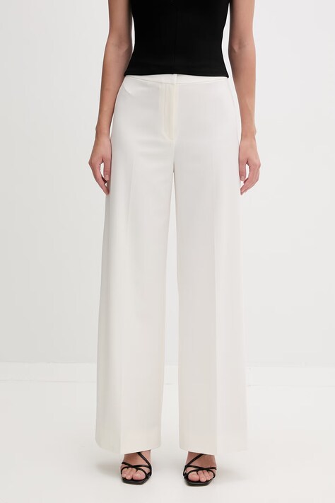 HUGO spodnie damskie Huzili beżowe high waist 50558131