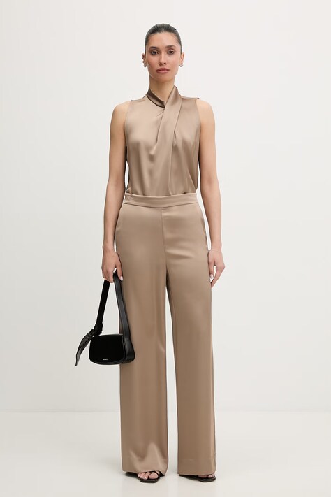 HUGO spodnie damskie zielone high waist 50559201