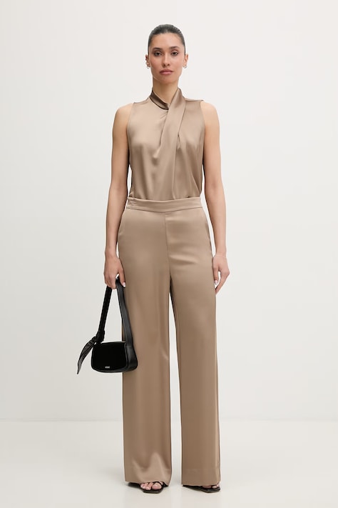 HUGO spodnie damskie zielone high waist 50559201