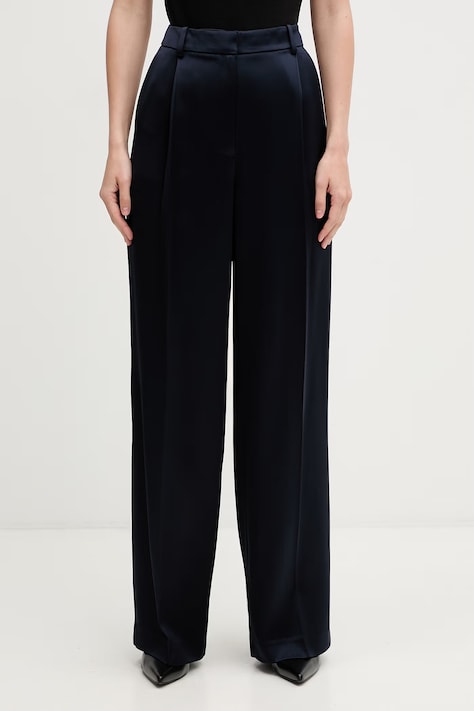 Anine Bing TRENT TROUSER - NAVY spodnie z wiskozy damskie granatowe high waist A.03.12021.NAV01