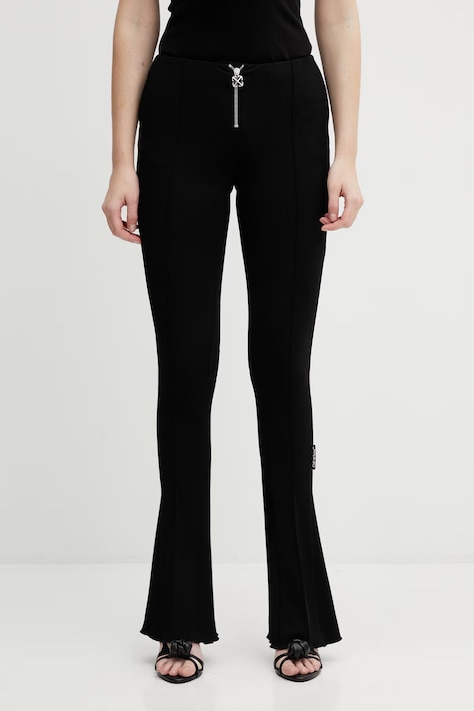 Off-White spodnie Heavy damskie kolor czarny dzwony high waist 2CA19AS26JER001