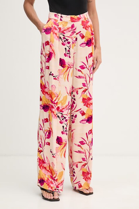 Lola Casademunt spodnie damskie z wiskozy multicolorowe high waist MS2614027