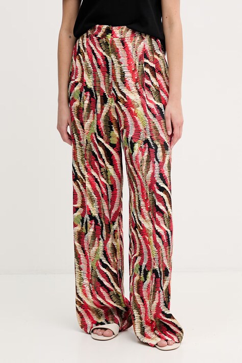 Lola Casademunt spodnie damskie z wiskozy czerwone high waist MS2614027