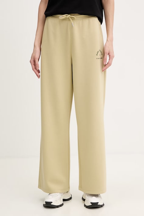 Karl Lagerfeld spodnie dresowe damskie z wiskozą zielone high waist B2W10145