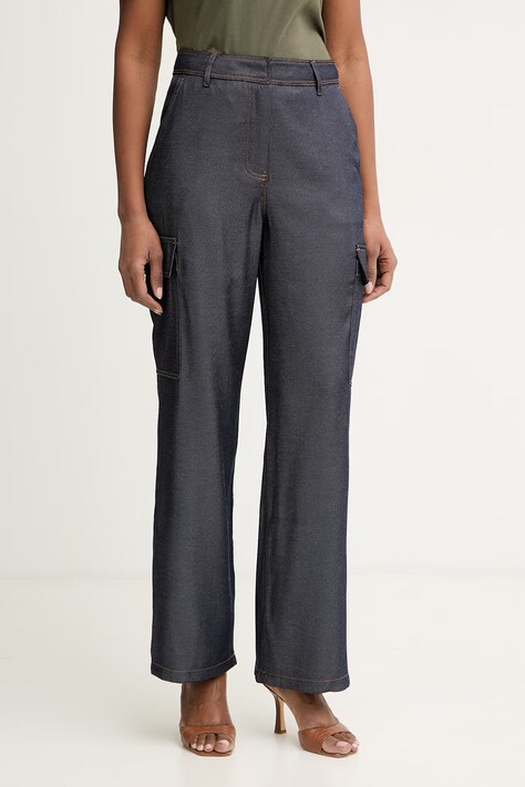 Guess nohavice dámske REGINE tmavomodré high waist W6RB65 WL842