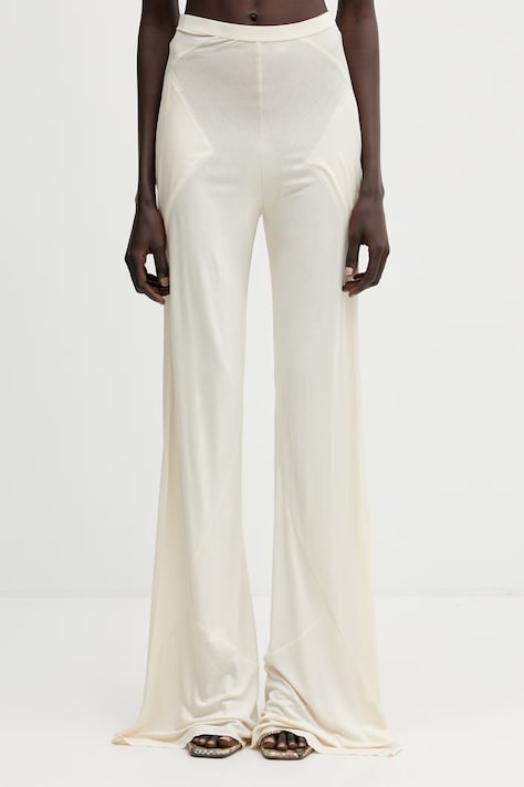 Rick Owens Lilies nohavice dámske z viskózy Bias béžové high waist