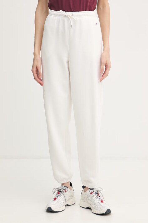 Gant spodnie dresowe damskie bawełniane beżowe high waist 4200500