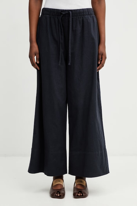 Barbour LTR0418NY99 Women's trousers with linen navy high waist Josie