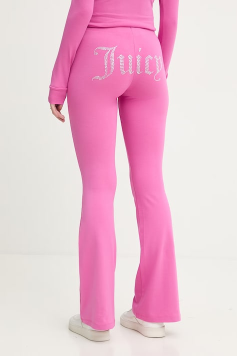 Juicy Couture spodnie dresowe damskie z bawełną APOLLO różowe low waist JCWBJ126309
