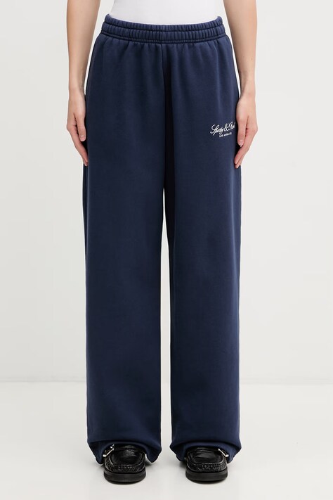 Sporty & Rich Vendome LA tepláky bavlněné dámské námořnické modré high waist