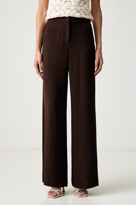 Morgan spodnie damskie brązowe high waist PANOU.F