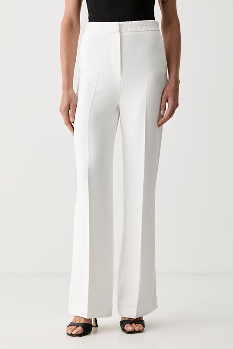 Morgan spodnie garniturowe damskie białe high waist PANA.F