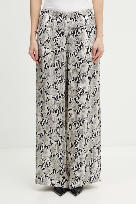 Anine Bing Roslyn spodnie z cupro damskie beżowe high waist A.03.11792