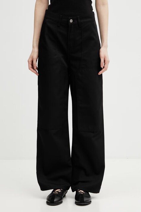 Carhartt WIP W' Titan Double Knee Pant spodnie straight bawełniane damskie czarne regular waist I036515.8901