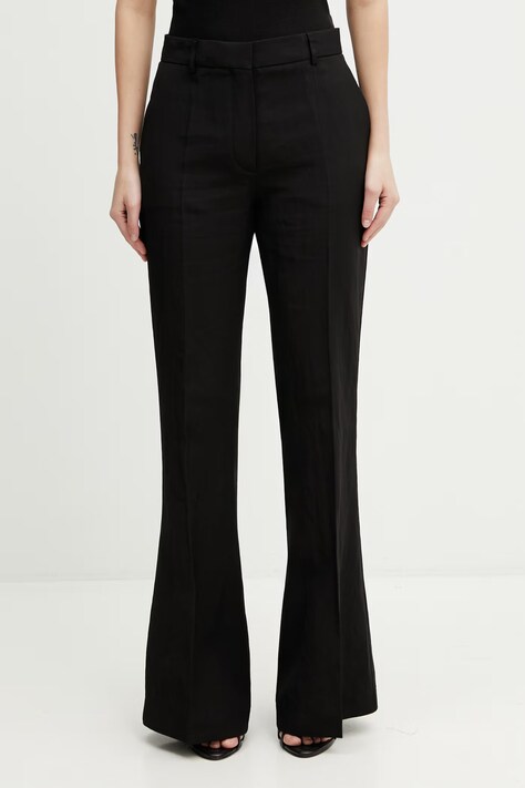 Sportmax Spxfragola spodnie garniturowe z wiskozą damskie czarne high waist 2612131092600