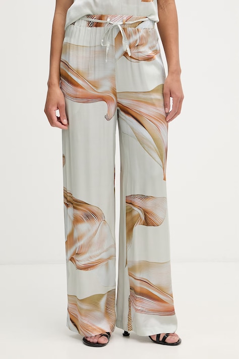 Isabelle Blanche spodnie damskie z wiskozy zielone high waist