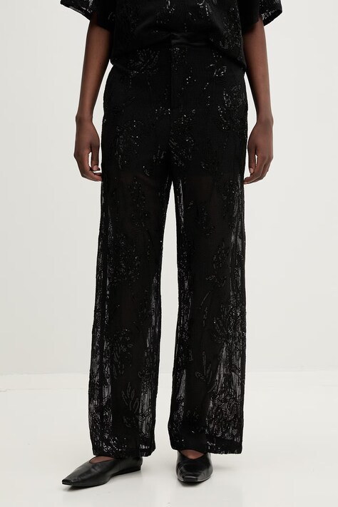 Isabelle Blanche spodnie damskie bawełniane czarne high waist IS26SS-P161-T016