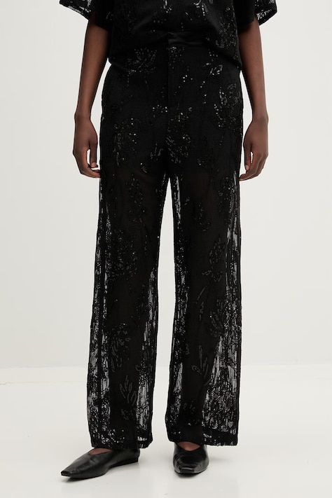 Isabelle Blanche spodnie damskie bawełniane czarne high waist IS26SS-P161-T016