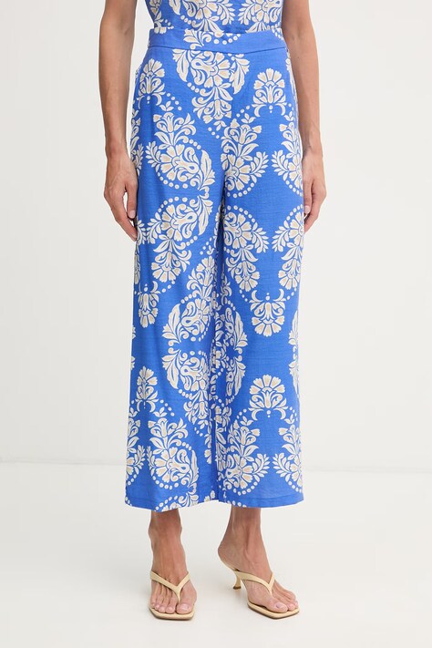 Lola Casademunt spodnie damskie z wiskozą niebieskie LS2614037