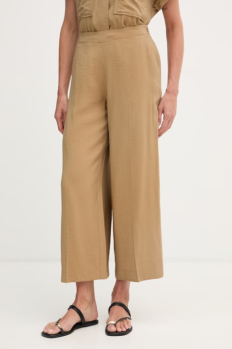 Lola Casademunt spodnie damskie z wiskozą beżowe high waist MS2614008