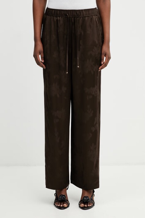 GANNI spodnie palazzo damskie brązowe A1080120