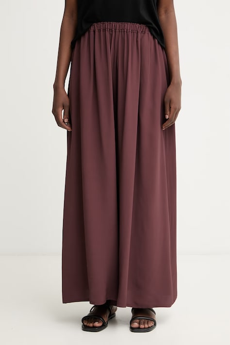 Sisley spodnie culottes damskie z wiskozy bordowe high waist 41PRLF08Y