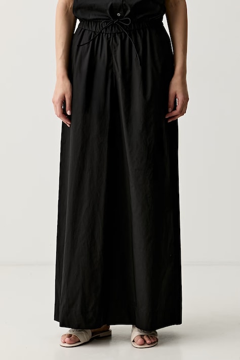 United Colors of Benetton nohavice palazzo dámske bavlnené čierne high waist 4MBJDF0C1
